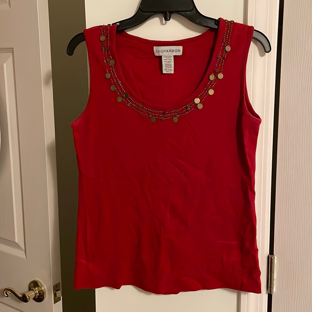 Red beaded tank